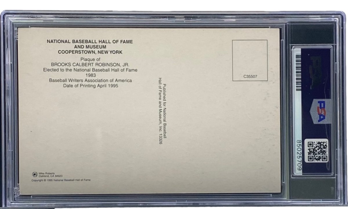 Brooks Robinson Autographed 4x6 Baltimore Orioles Hall of Fame Plaque Card with PSA/DNA Certification #85025709 - Perfect for Baseball Memorabilia Collectors and Sports Fans Display