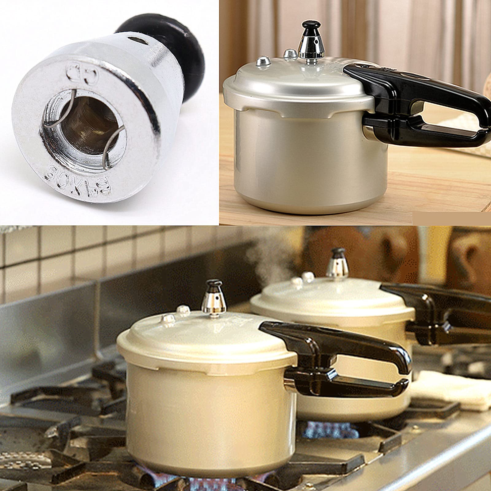 Universal Pressure Cooker Valve 80KPA - 2 Pack Replacement Relief Jigger Valve with Anti-Blocking Cover & Bracket - Compatible with Most Pressure Cookers - Perfect for Home Cooking, Meal Prep & Canning