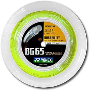 Yonex BG 65 TI Badminton String [200m Reel] - High Performance Badminton Racket String for Professional & Recreational Players - Perfect for Tournaments & Training Sessions
