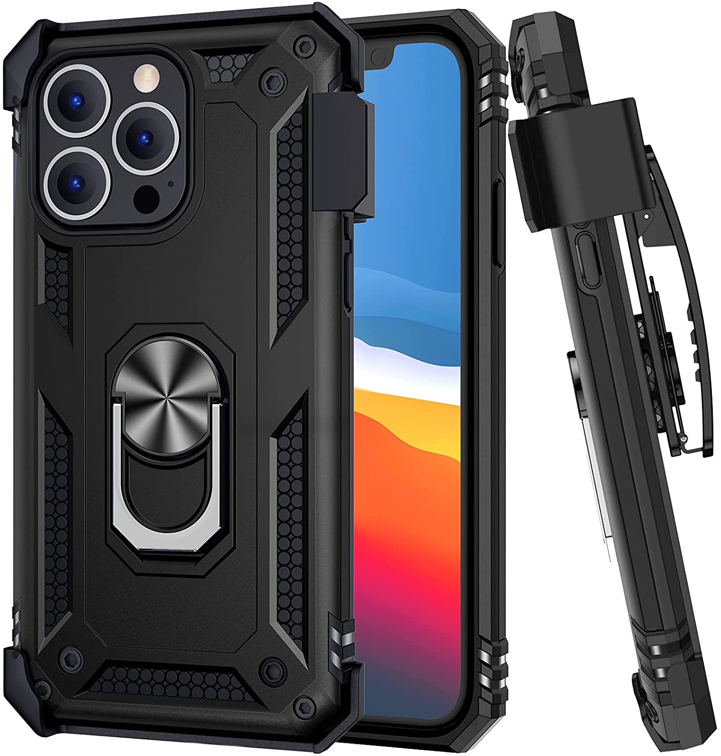 iPhone 13 Pro Max Belt Clip Holster Case - Durable Protective Cover with Secure Clip for iPhone 13 Pro Max (6.7 inch) - Perfect for Outdoor Activities, Work, and Hands-Free Convenience