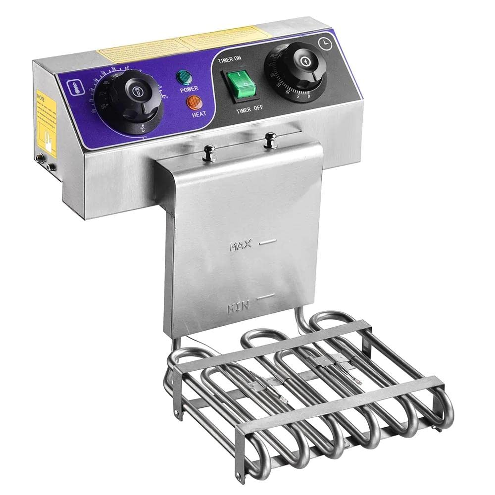 Commercial Grade 20L Dual Tank Stainless Steel Electric Deep Fryer with Drain Timer & Baskets - Perfect for Restaurants, Food Trucks and Large Family Gatherings