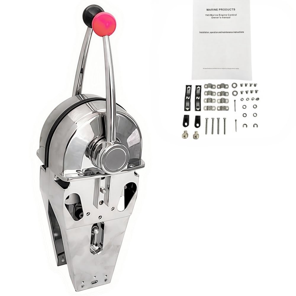 Universal Stainless Steel Zinc Alloy Silver Plated Control Box - Dual Engine Top Mount for Fuel & Diesel Engines - Ideal for Marine, Automotive & Industrial Applications