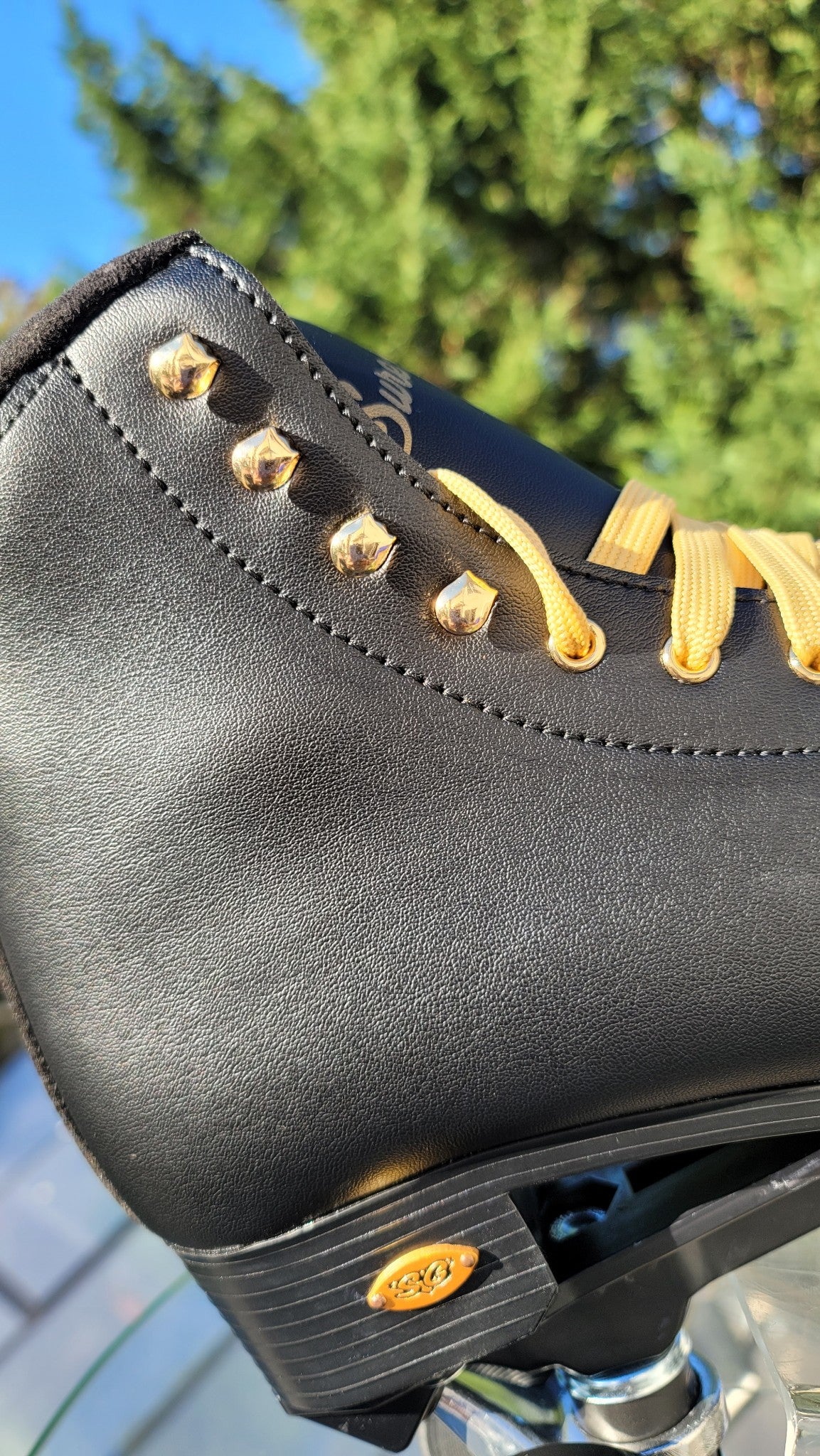 Sure Grip Fame Roller Skates - Black & Gold Limited Edition for Women | Outdoor & Indoor Skating, Rink, Fitness & Derby