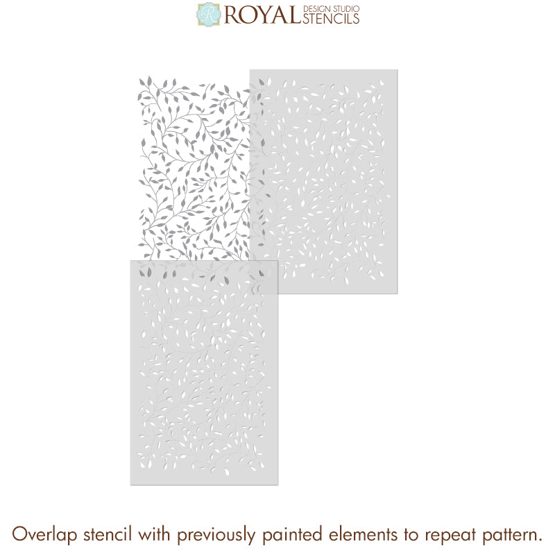 Bonnie Christine Wisteria Wall Stencil - DIY Floral Home Decor for Bedroom, Living Room & Nursery - Perfect for Painting, Stenciling & Wall Art Projects