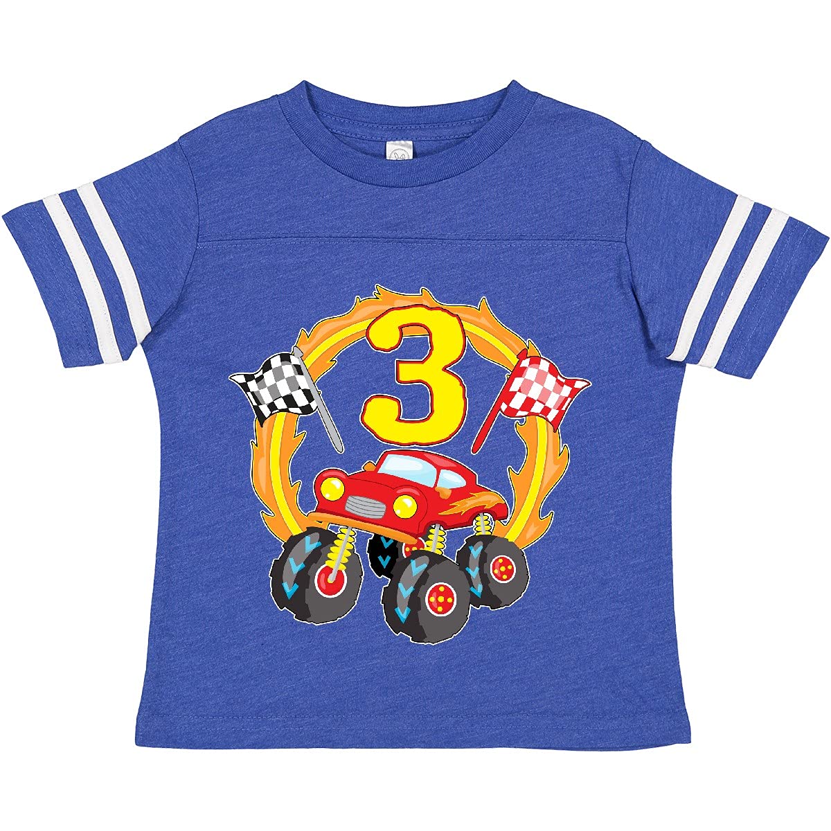 Inktastic Monster Truck 3rd Birthday Toddler T-Shirt - Cute Graphic Tee for Boys' 3rd Birthday Party, Truck Theme Celebration & Casual Playdates