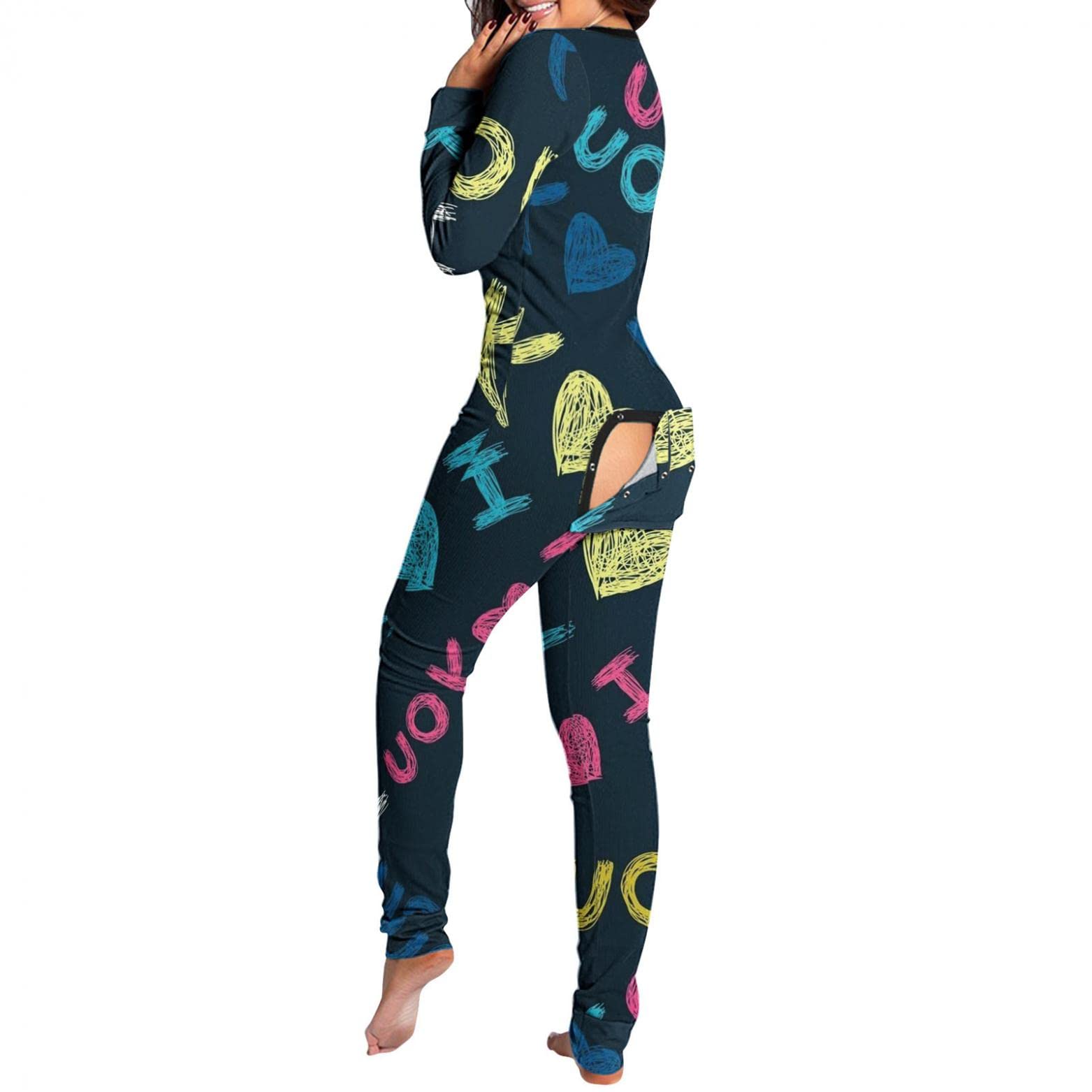 Sexy Lingerie for Women - Long Sleeve Pajama Jumpsuit Bodysuit One Piece Sleepwear Set | Romantic Nights, Boudoir Photoshoot, Valentine's Gift