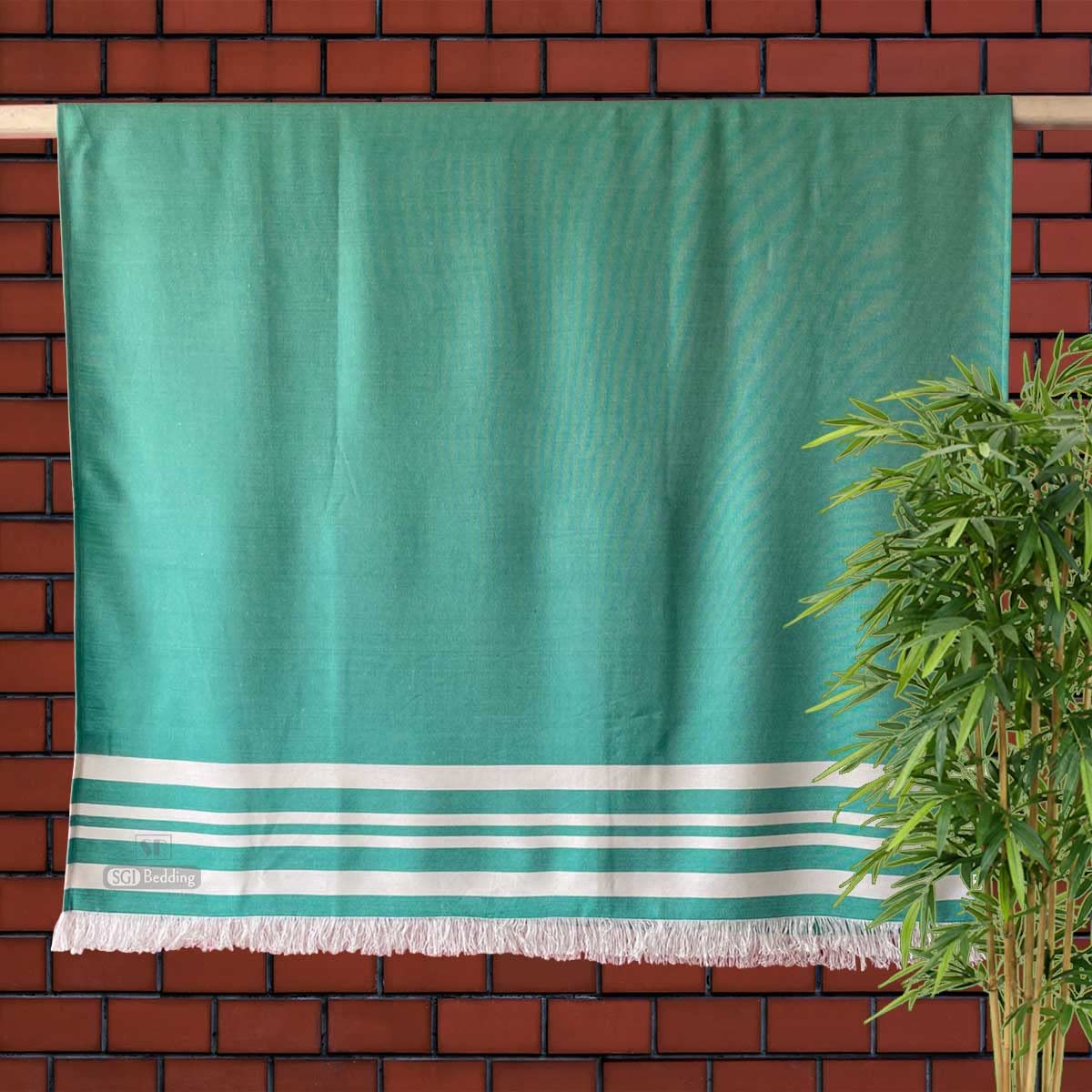 Premium SGI Bamboo Bath Towel Set of 1 - Ultra Soft & Absorbent Quick Dry Towel for Bathroom, Hotel, Spa, Pool & Gym - Eco-Friendly 62x29 Inch Cabana Stripe Towel - Perfect for Luxury Bathing, Beach Trips & Fitness Sessions