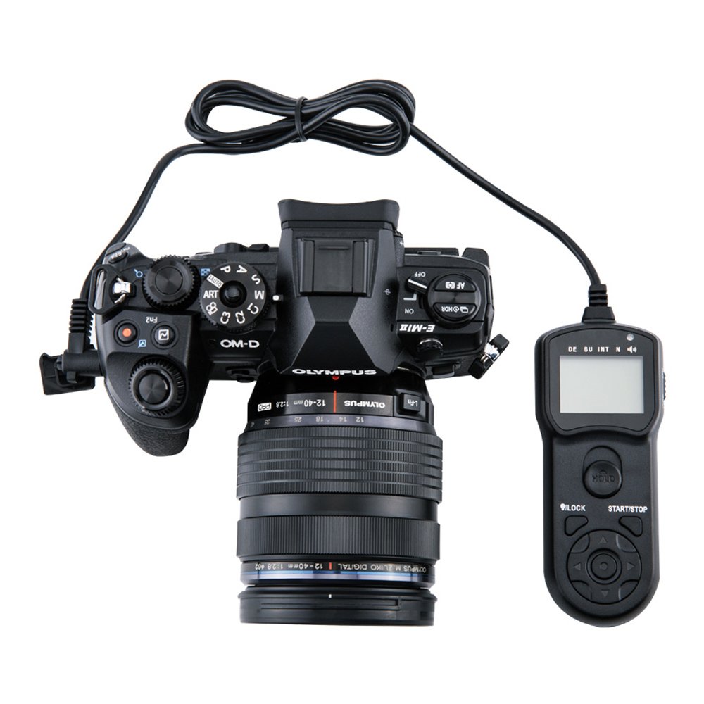 JJC Digital Timer Remote Shutter Cord for Olympus E-M1 Mark II | Replacement for RM-CB2 | Perfect for Time-Lapse Photography & Group Shots