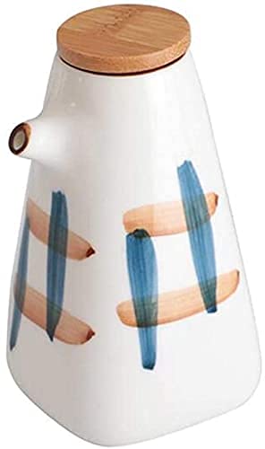 Premium 220ML Oil and Vinegar Dispenser Bottle - Ceramic Kitchen Cruet for Olive Oil & Balsamic - Leak Proof & Dust Resistant - Perfect for Salads, Cooking & Tabletop Dressing
