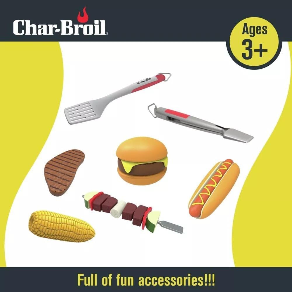 Char-Broil Kids BBQ Grill Tool Set - 5-Piece Stainless Steel Cooking Utensils for Outdoor Grilling, Perfect for Backyard BBQs, Picnics, and Camping Adventures