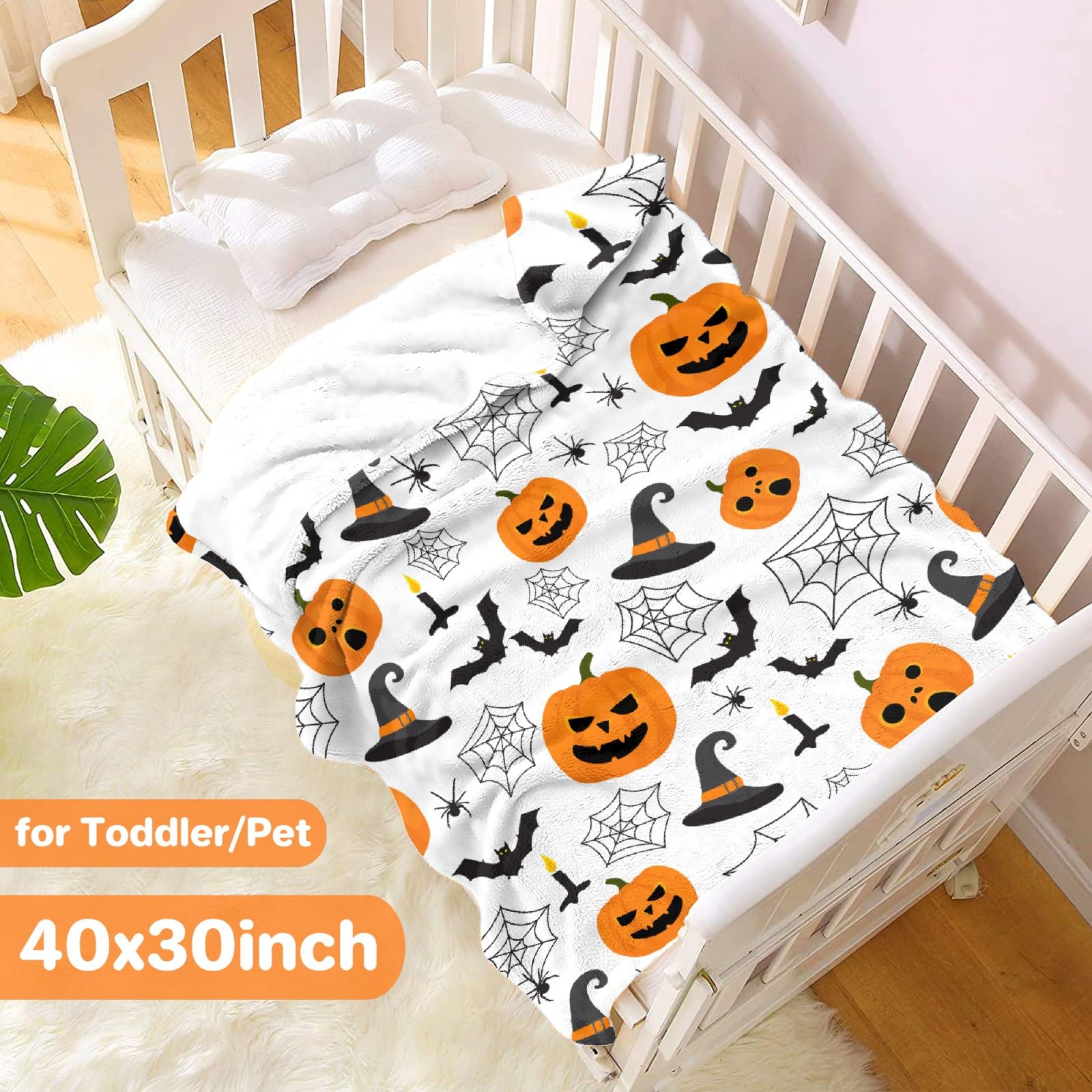 Soft Flannel Halloween Pumpkin Blanket - 90x120 Inches King Size Lightweight Throw for Kids, Girls, Boys, Men & Women - Cozy Gift for Room Decor, Sofa & Fall Season