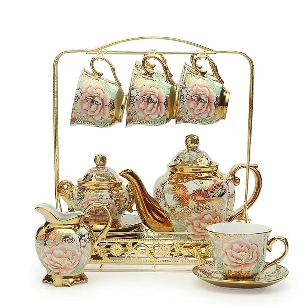 Premium Ceramic Teapot and Coffee Cup Set with Porcelain Plates & Spoons - Elegant Afternoon Tea Teaware for Home, Office, or Gifts - Perfect for Tea Parties, Coffee Breaks, and Relaxing Moments