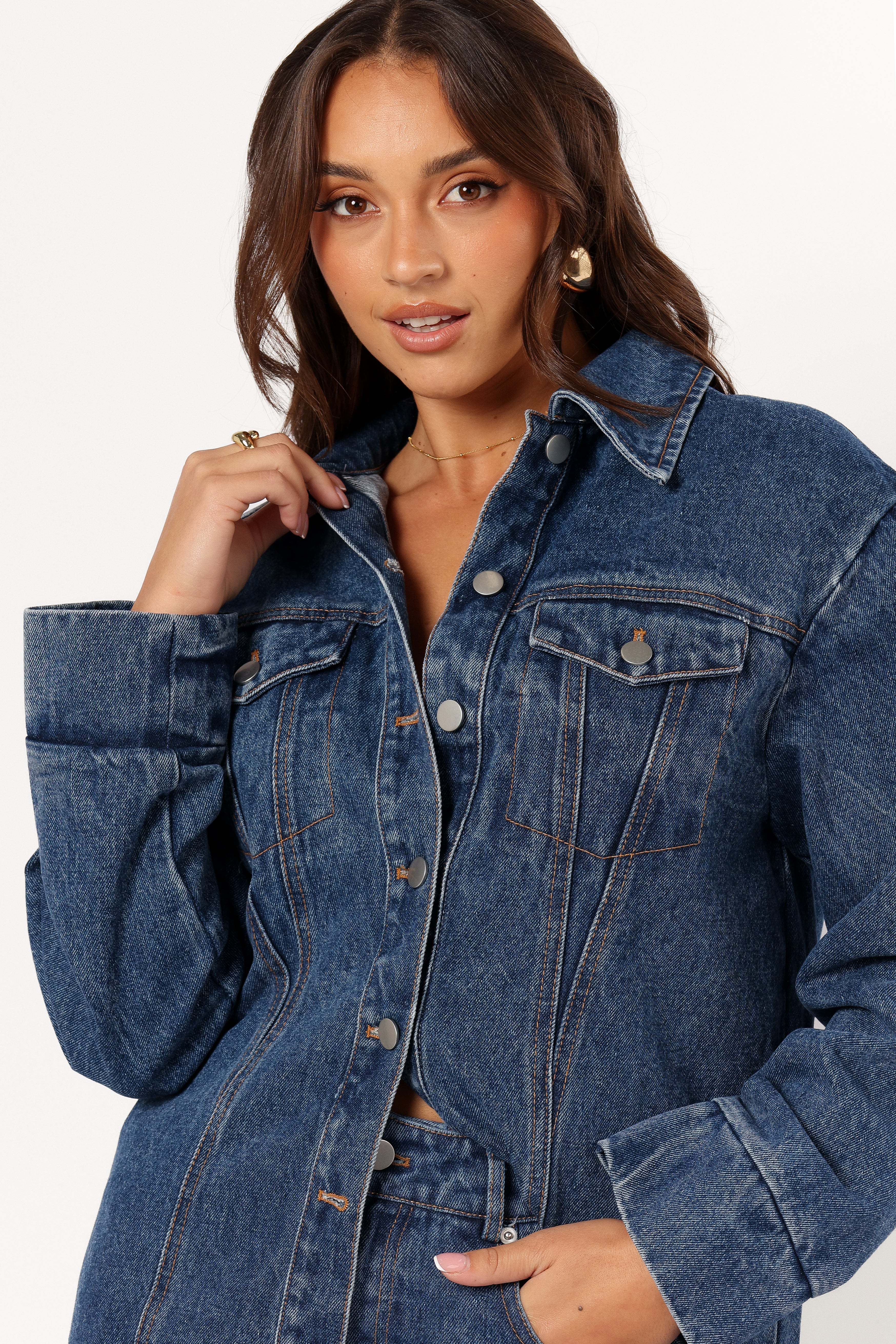 Alba Women's Denim Jacket - Classic Blue Distressed Denim Coat for Casual Outfits | Perfect for Spring, Fall & Layering
