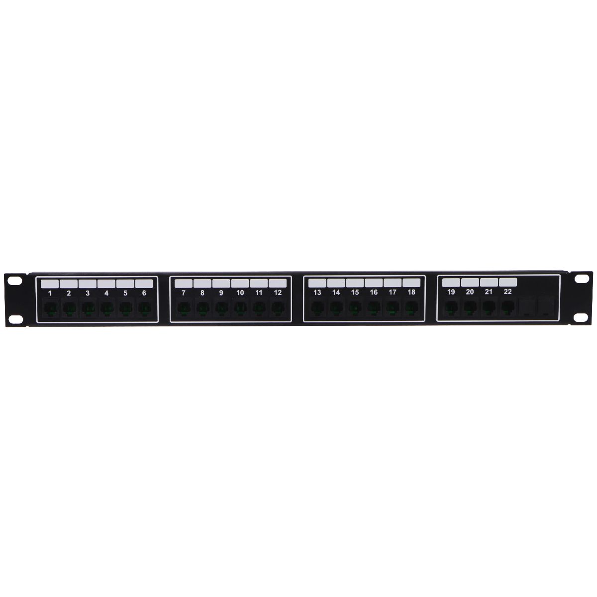 19 Inch 22 Port Ethernet Patch Panel (E340029) - Black for Home, Office & Data Center Network Setup