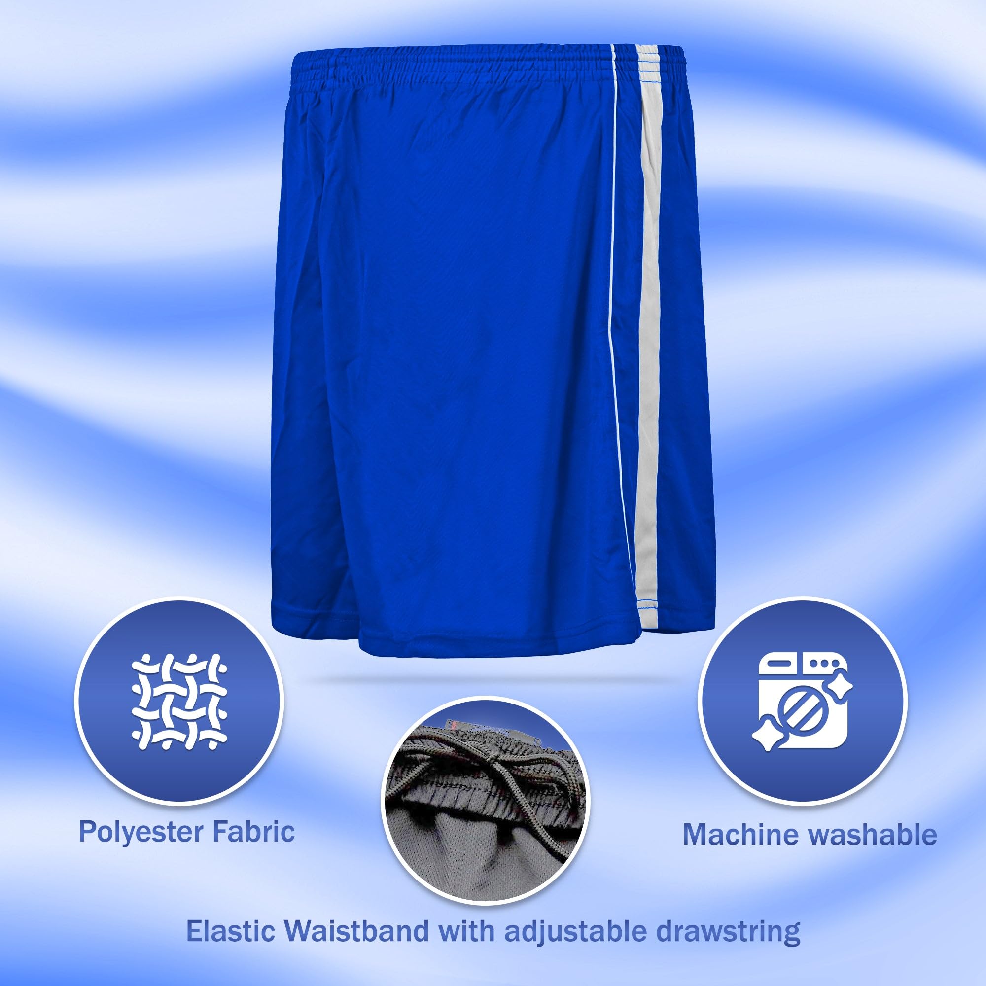 Vizari Men's & Women's Athletic Shorts - Lightweight Breathable Polyester Sports Shorts for Soccer, Gym, Running, Workouts & Outdoor Activities | Perfect for Training, Jogging & Casual Wear