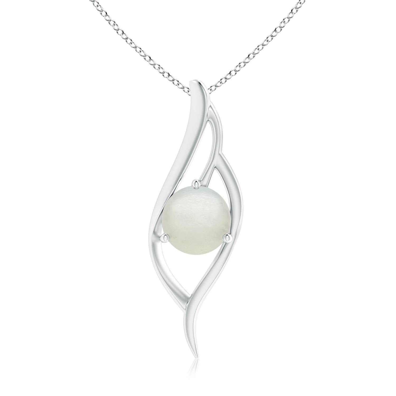 Angara Natural Moonstone Solitaire Pendant Necklace for Women in 14K Solid Gold | Elegant Jewelry Gift for Birthday, Engagement, Anniversary & Wedding | Perfect for Date Night, Bridal Shower & Special Occasions