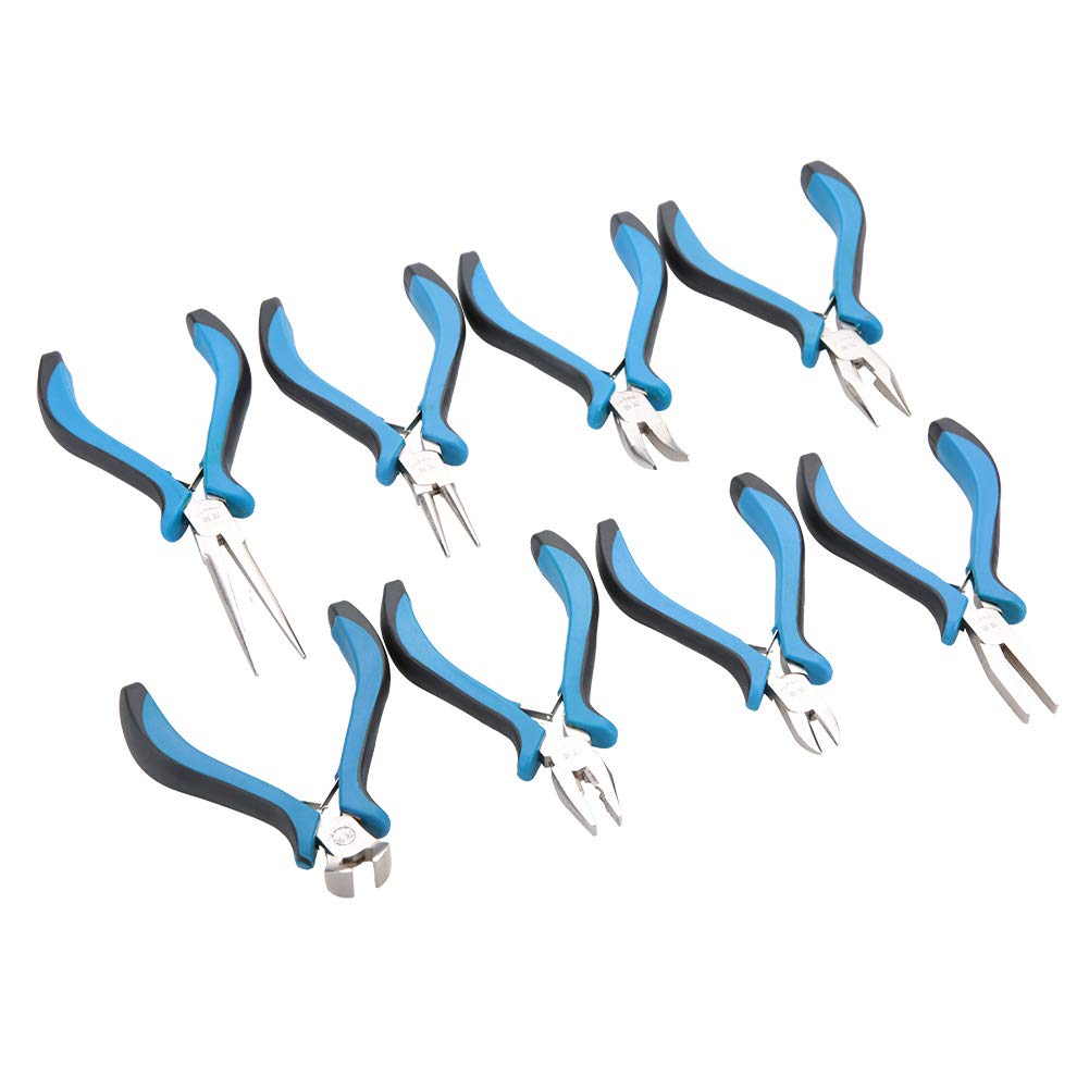 Professional Jewelry Pliers Kit - 8-Piece Steel Wire Cutter & Repair Tool Set with Flat Nose & Diagonal Cutting Pliers for Jewelry Making, Watch Repair & Home DIY Projects