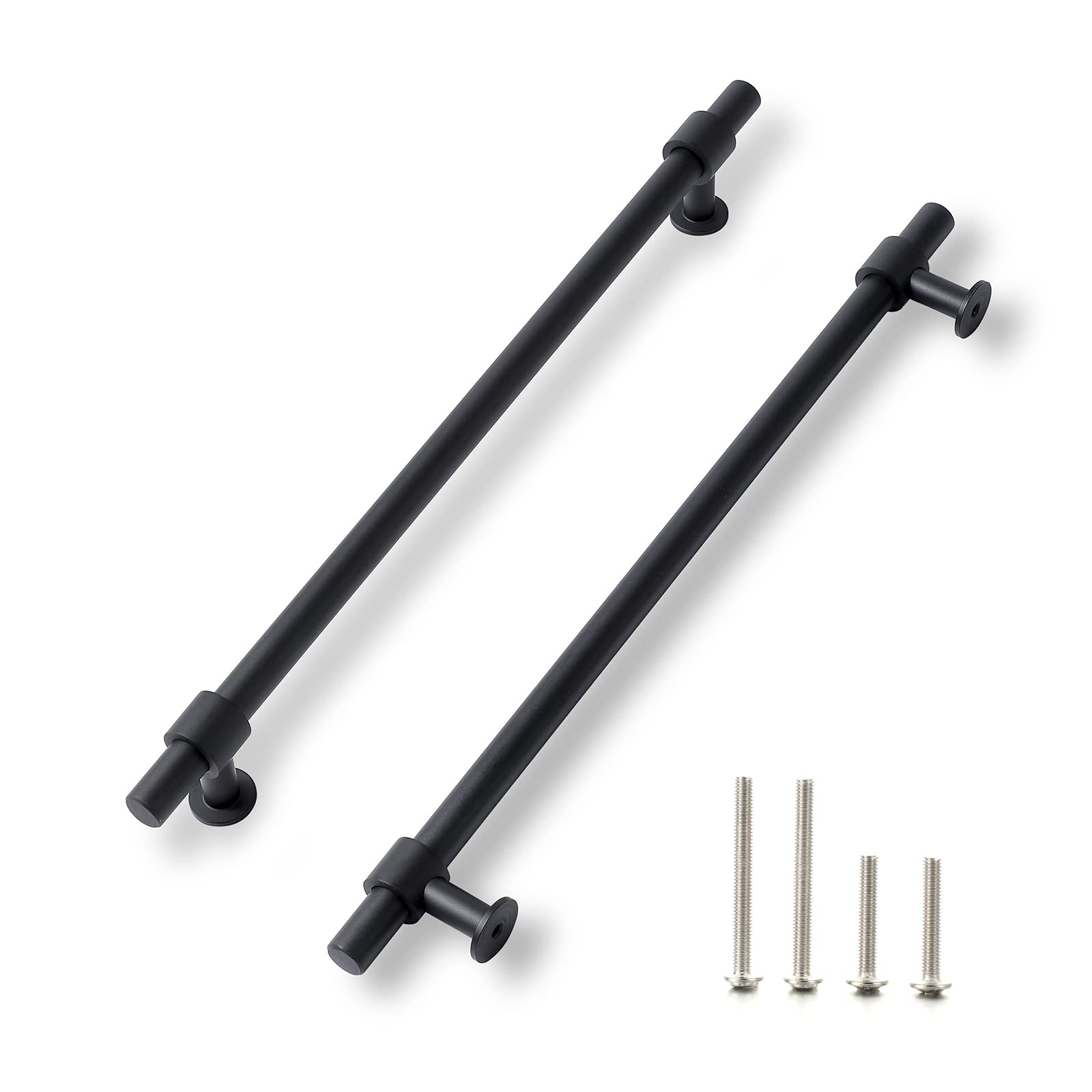 10 Inch Drawer Pulls - Matte Black Cabinet Handles (5 Pack) | Durable 10