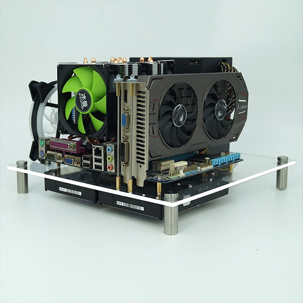 EDDIY Open Frame PC Case - Acrylic ITX Motherboard Test Bench with Excellent Heat Dissipation for DIY Computer Builds | Perfect for Gaming Rigs, Workstations & PC Hardware Testing