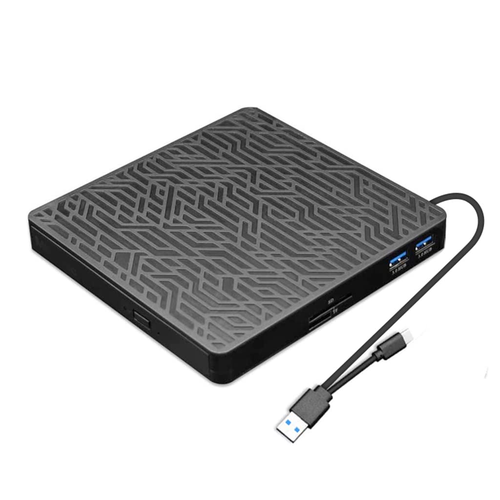 KieTeiiK USB 3.0 External DVD CD Drive - Burner/Writer/Reader for Laptop & PC - Compatible with Windows 10/11/Mac - Portable Optical Disc Drive for Movies, Music, Data Backup & Software Installation