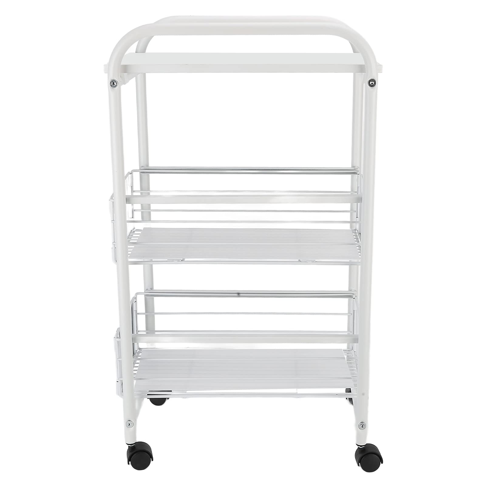 Floor-Standing Mobile Kitchen Cart with Storage Basket - Rolling Trolley Rack for Bedroom, Pantry & Snack Organization | Perfect for Small Spaces & Kitchen Storage Solutions