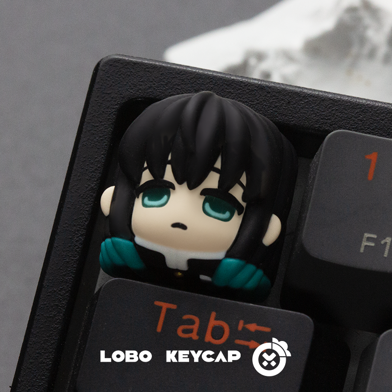 Demon Slayer Anime Character Custom Resin Artisan Keycaps - Multi Color Mechanical Keyboard Keycaps for Gaming & Typing Enthusiasts