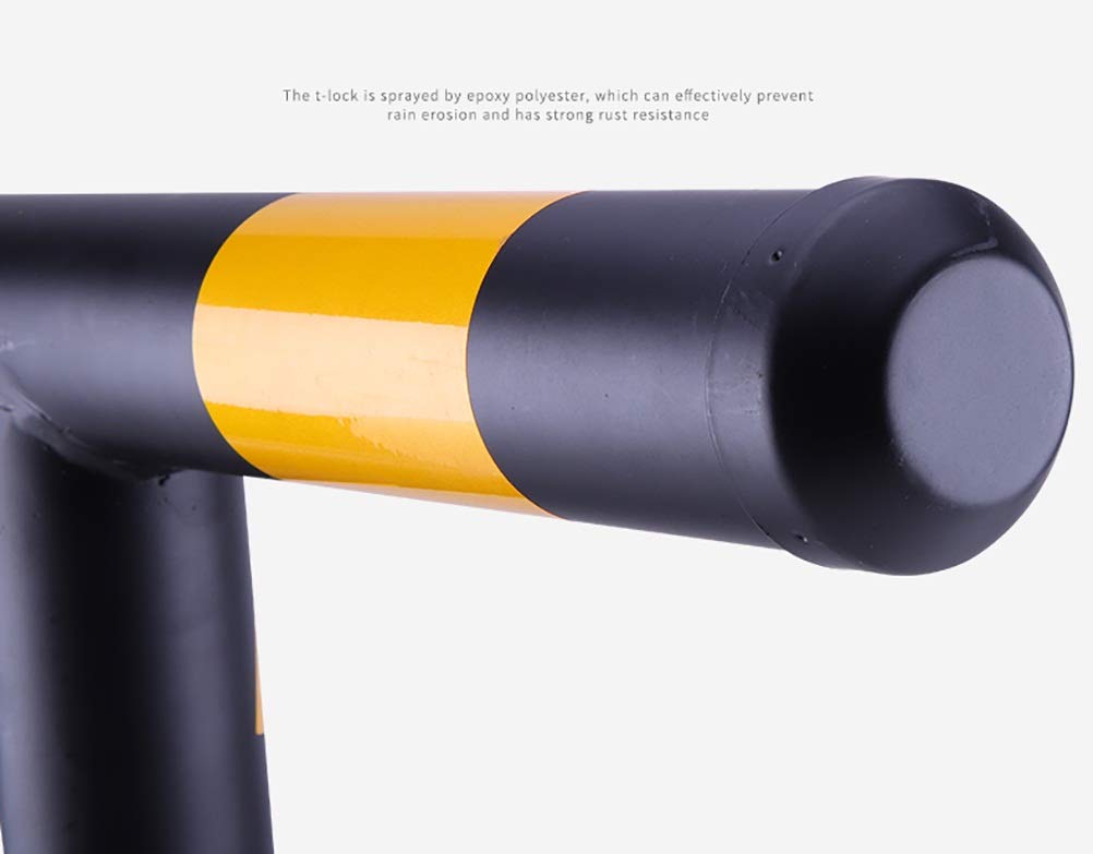 Locking Parking Bollards - Heavy Duty Car Parking Barrier with Reflective Tape - Outdoor Driveway Security Posts for Garages, Lots & Streets