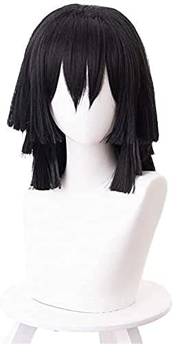 BONOCO Demon Slayer: Kimetsu no Yaiba Iguro Obanai Black Heat Resistant Synthetic Hair Cosplay Wig with Free Wig Cap | Anime Convention, Halloween Costume, Cosplay Party