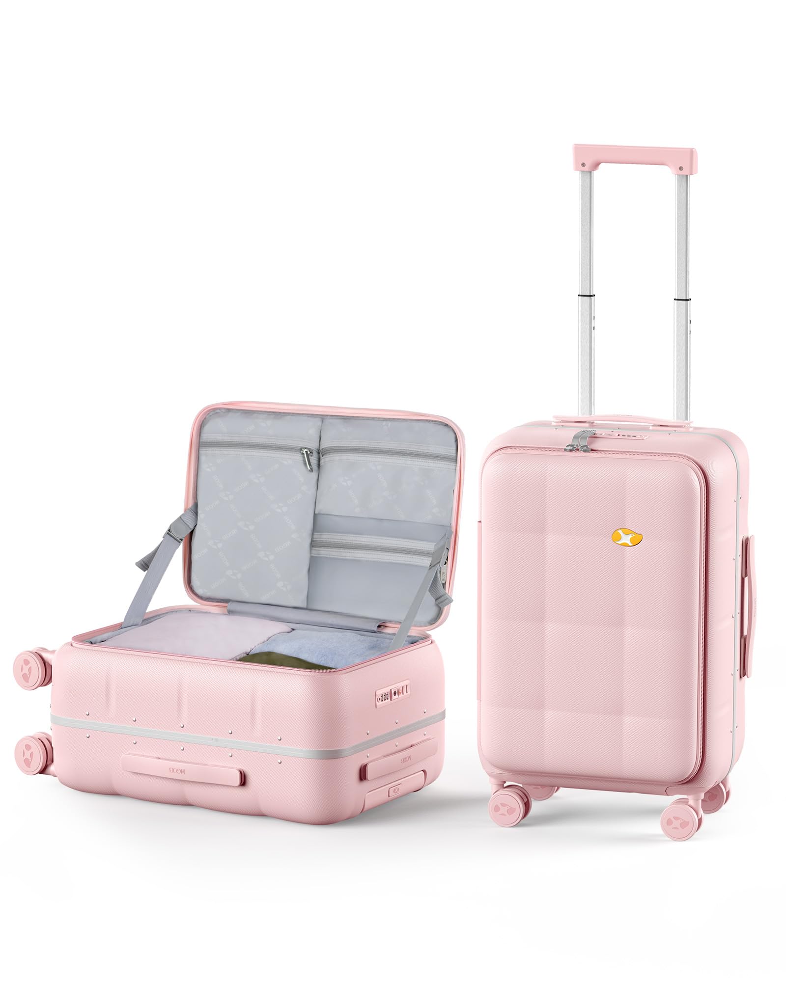 MGB 20 Inch Carry On Luggage - Hardshell PC Suitcase with Aluminum Frame & 360° Spinner Wheels | TSA Lock & Airline Approved (22x14x9) | Perfect for Business Travel, Weekend Getaways & Gifts for Men & Women