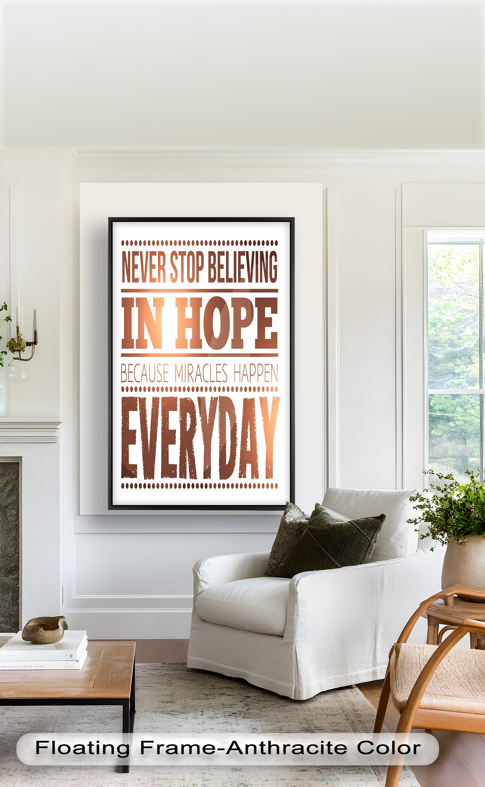 Inspiring 'Believe in Hope' Motivational Oil Painting - Uplifting Wall Art for Home, Office & Meditation Space