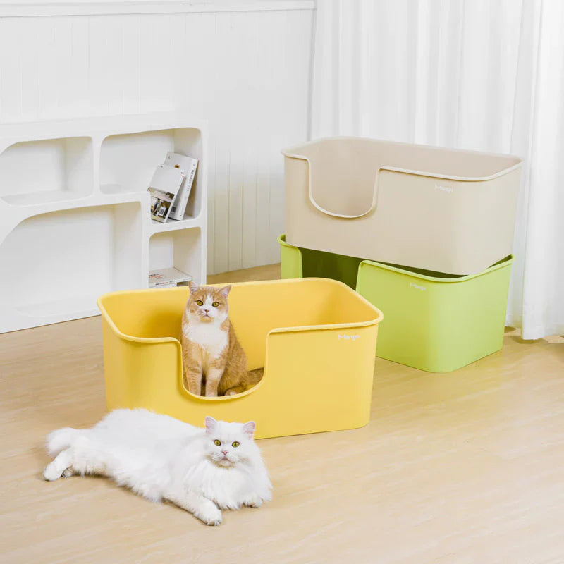 Premium Mango Open Litter Box for Large Cats - Extra Spacious Design for Comfortable Use | Ideal for Maine Coons, Ragdolls & Big Breeds | Perfect for Home, Apartment & Multi-Cat Households