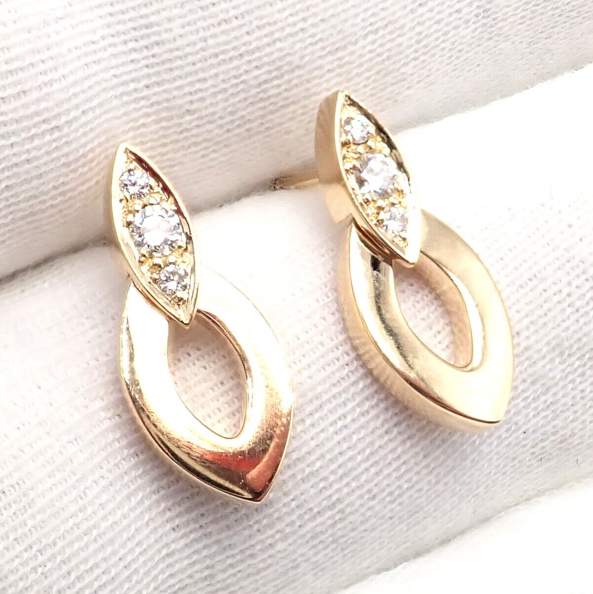 Authentic Cartier 18K Yellow Gold Diamond Diadea Link Bracelet & Earrings Set for Women - Luxury Jewelry Gift for Anniversary, Wedding & Special Occasions