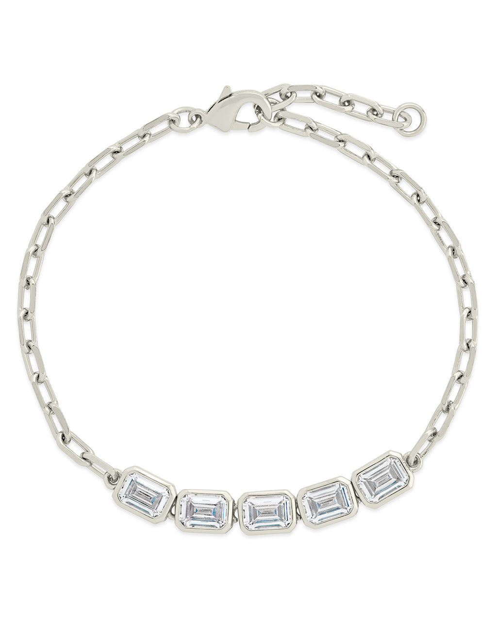 Nyssa Bezel CZ Station Bracelet for Women - Elegant Cubic Zirconia Tennis Bracelet, Dainty Gold Plated Chain Jewelry - Perfect for Parties, Weddings & Everyday Wear