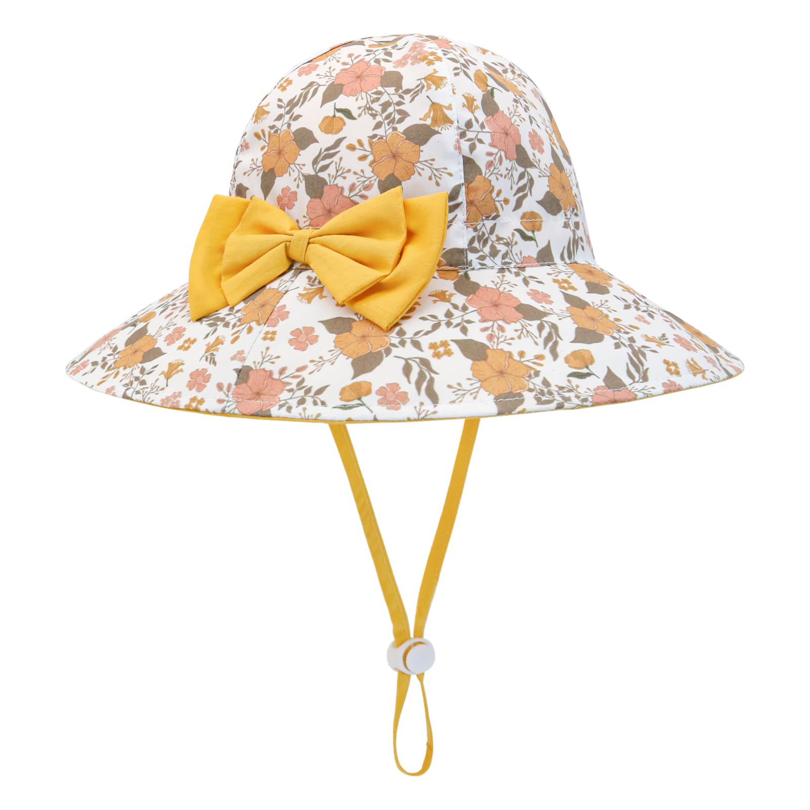 Adorable Baby Girl Sun Hat with Bow - UPF 50+ UV Protection Summer Bucket Hat for Toddlers & Kids - Perfect for Beach, Pool, and Outdoor Play