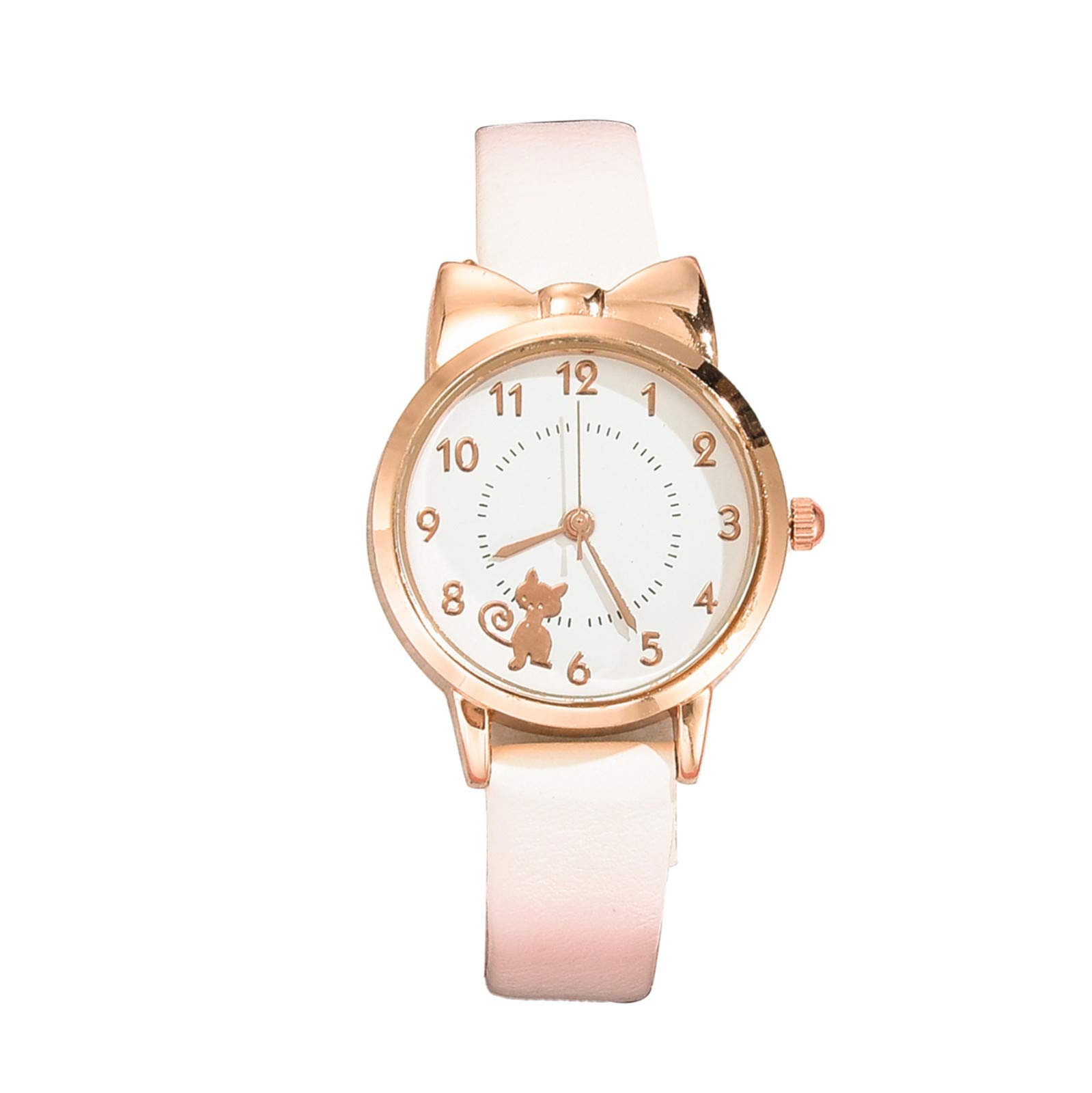 Ladies Watch White Quartz Design Casual Fashion Trendy Korean Latest Cat Women's No Battery Watches for Office, Dating, and Everyday Wear