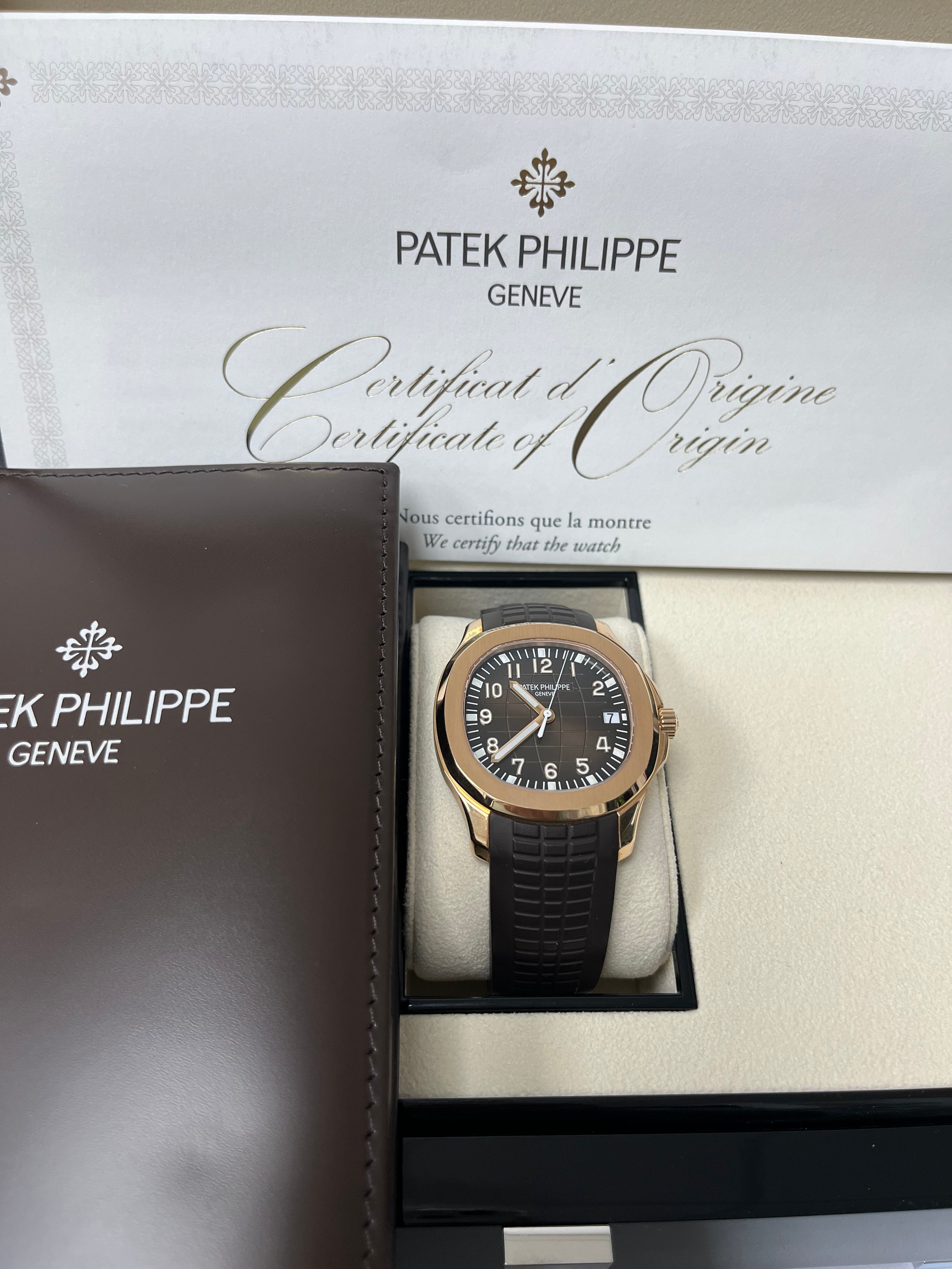 Patek Philippe Aquanaut 5167R-001 Rose Gold Men's Watch with Brown Dial - Luxury Automatic Timepiece for Business, Gala & Special Occasions