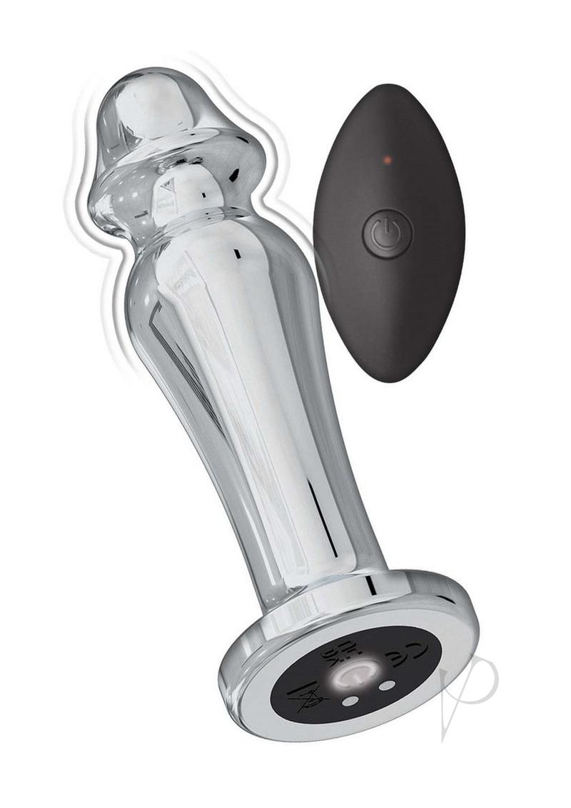 Rechargeable Remote Control Vibrating Metal Anal Plug for Men & Women - Silver | Sensual Play & Couples Intimacy Enhancer