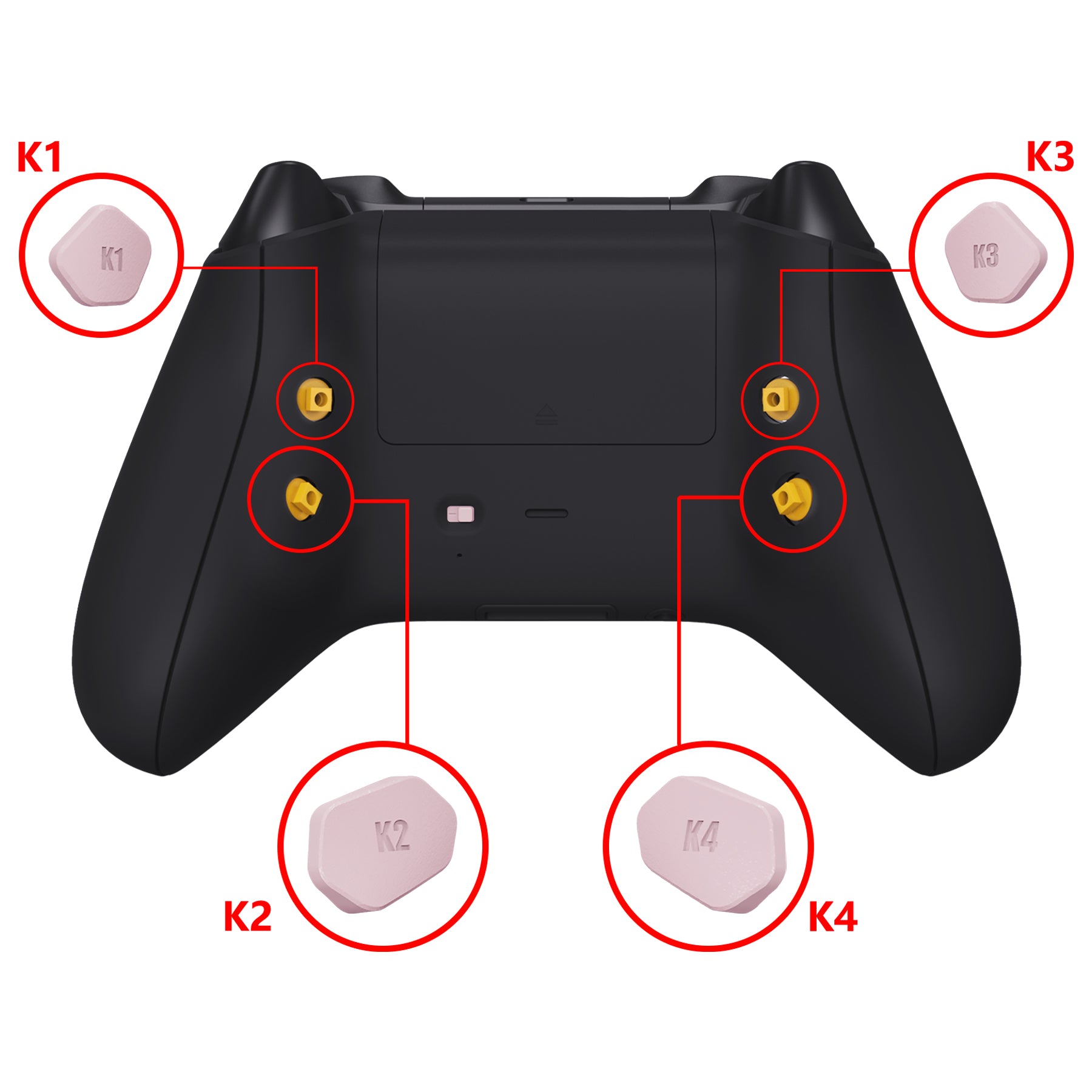 eXtremeRate Cherry Blossom Pink Replacement Back Buttons & Toggle Switch for Xbox Series X/S Controller - K1 K2 K3 K4 Redesigned Paddles | Gaming Accessories for Enhanced Performance (Controller & Remap Board Not Included) DX3P3012 | Perfect for Competitive Gaming & Custom Controller Setup