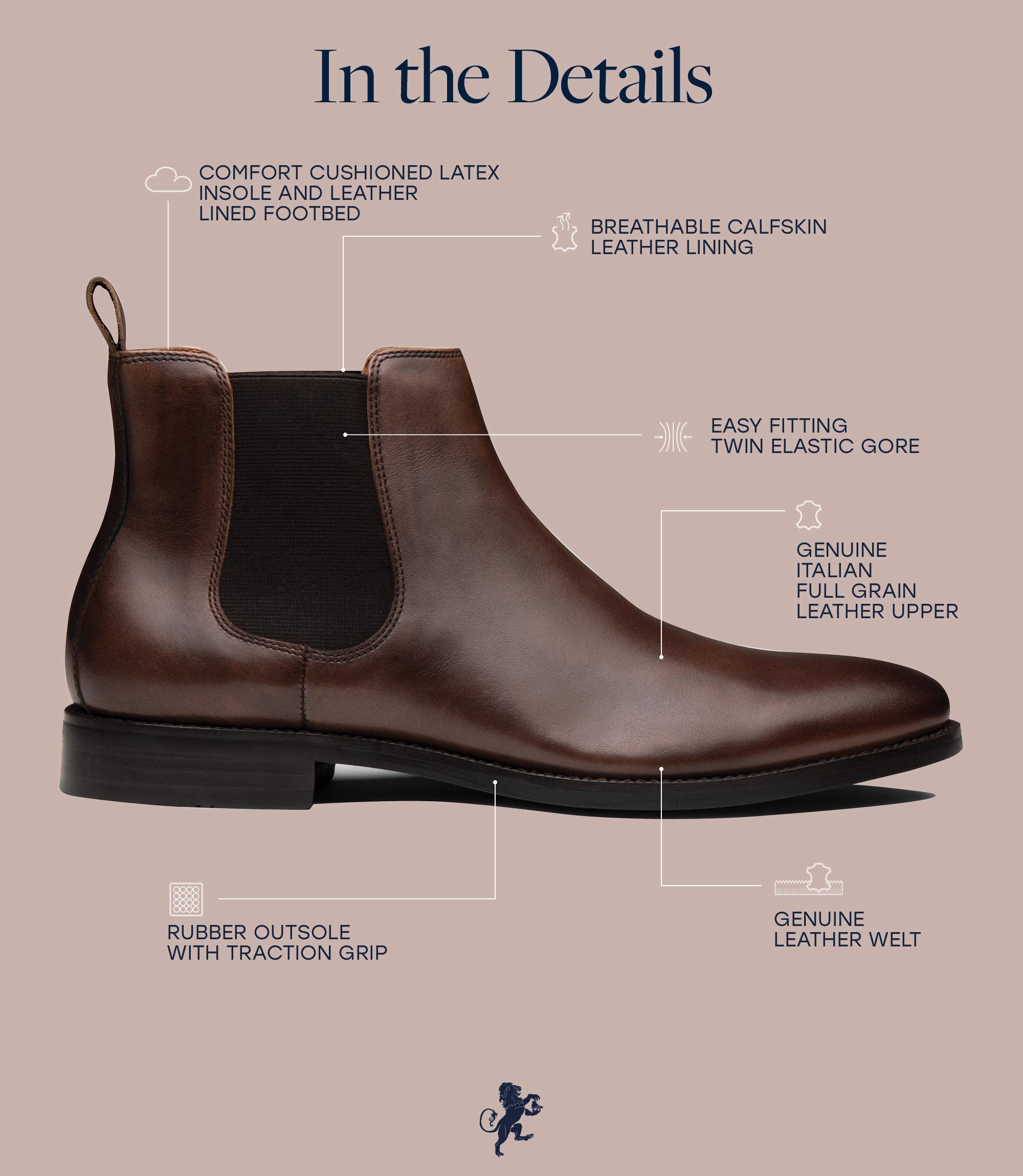 Dunross & Sons Men's Chelsea Boots - Jayden Dress Boots for Men | Comfortable Leather Boots for Work, Office & Casual Wear | Waterproof & Slip-Resistant