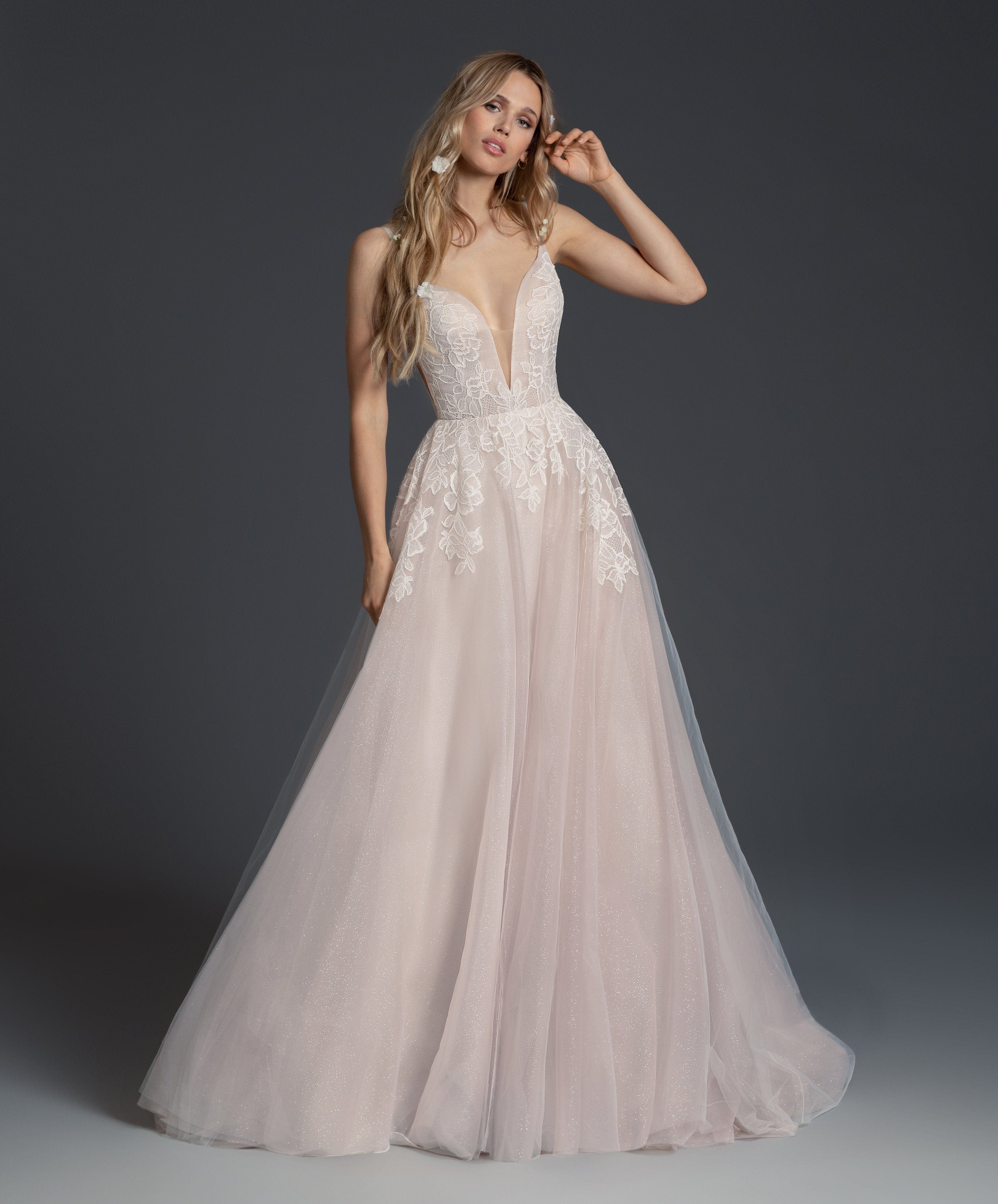Hayley Paige Fiona Blush Wedding Dress - Size 12 for Brides, Formal Events & Special Occasions