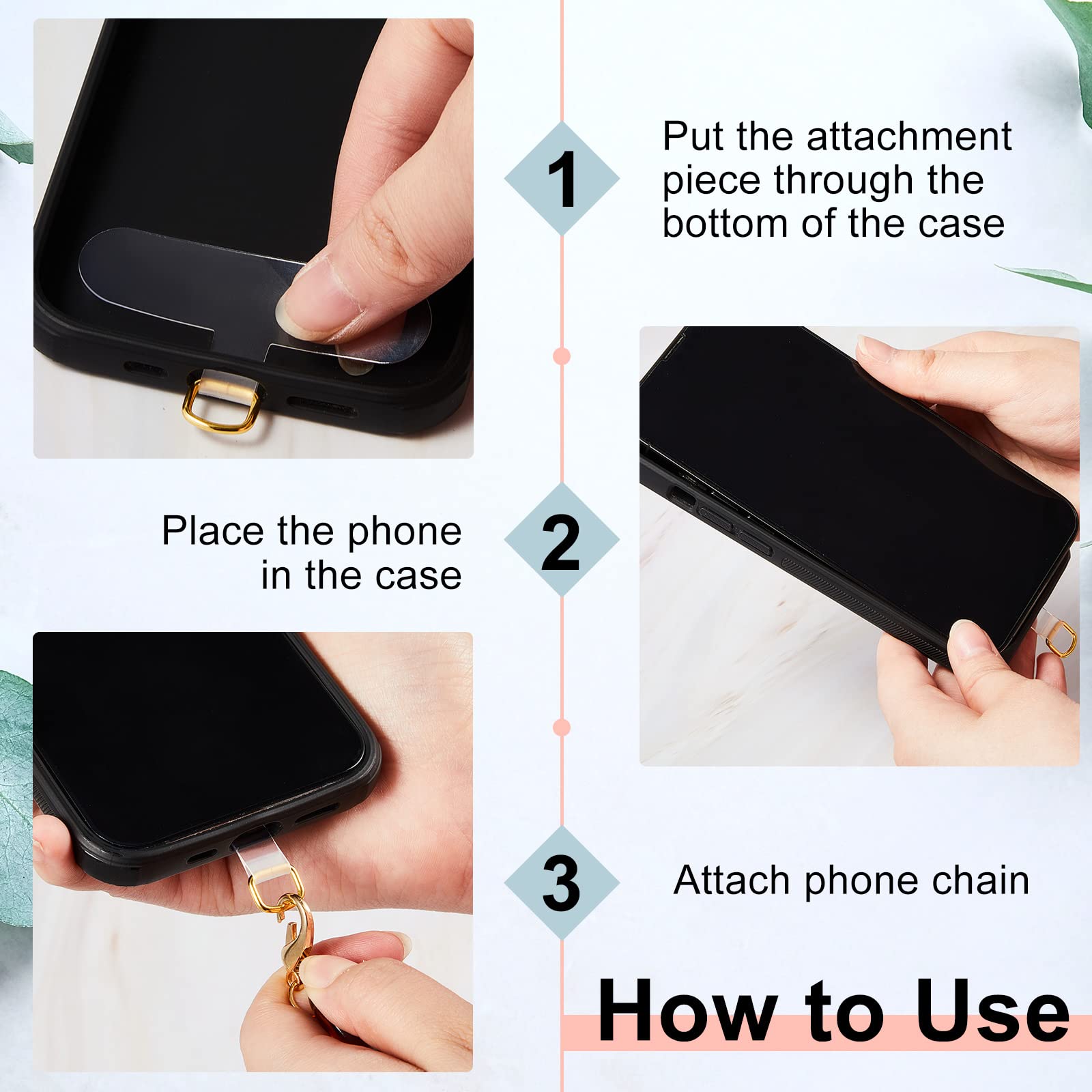 2-Pack Universal Crossbody Phone Lanyard with Chain Charm - 59 Inch Adjustable Phone Strap for iPhone Samsung (Black & Coffee) - Perfect for Sports, Concerts, Travel & Work
