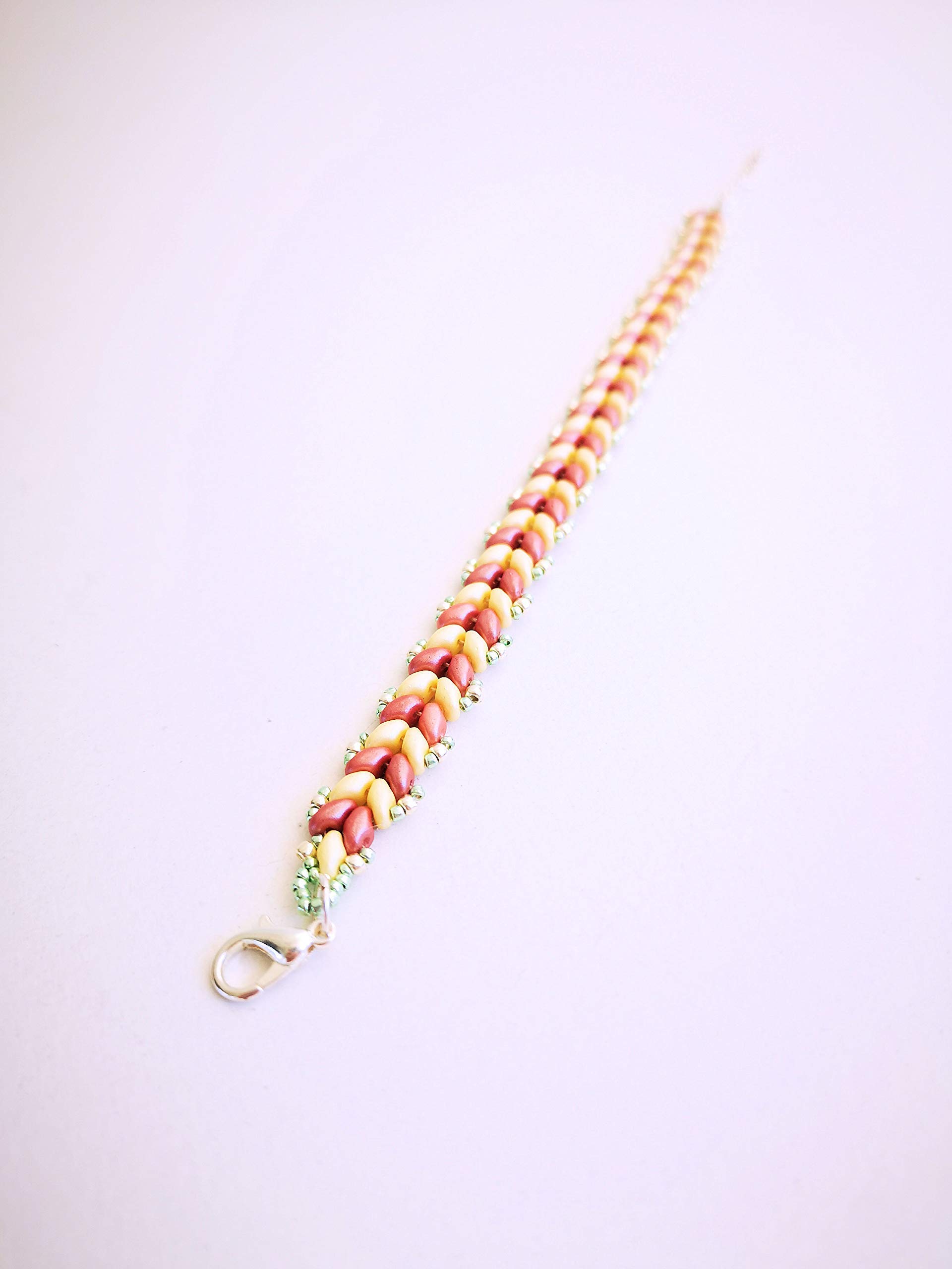 Elegant Yellow Coral Arrow Beaded Bracelet - Handmade Narrow Jewelry for Women, Perfect for Parties, Weddings & Everyday Wear