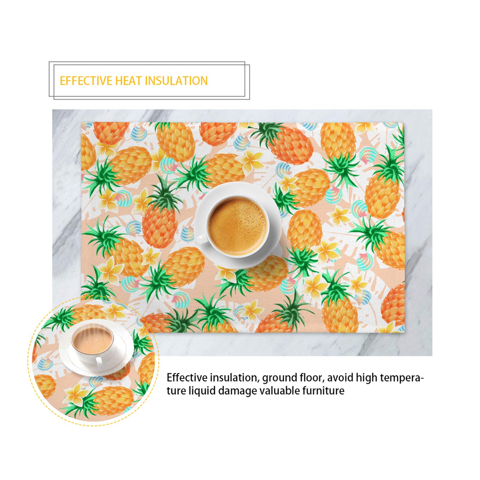 Fall Maple Leaves Thanksgiving Placemats Set of 6 - Washable Turkey & Pumpkin Themed Table Mats for Dining Room & Kitchen Decor | Perfect for Autumn Gatherings, Holiday Dinners & Seasonal Home Decoration