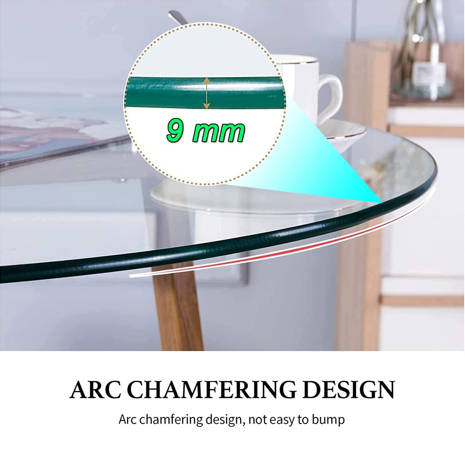 Round Tempered Glass Table Top - 1/3