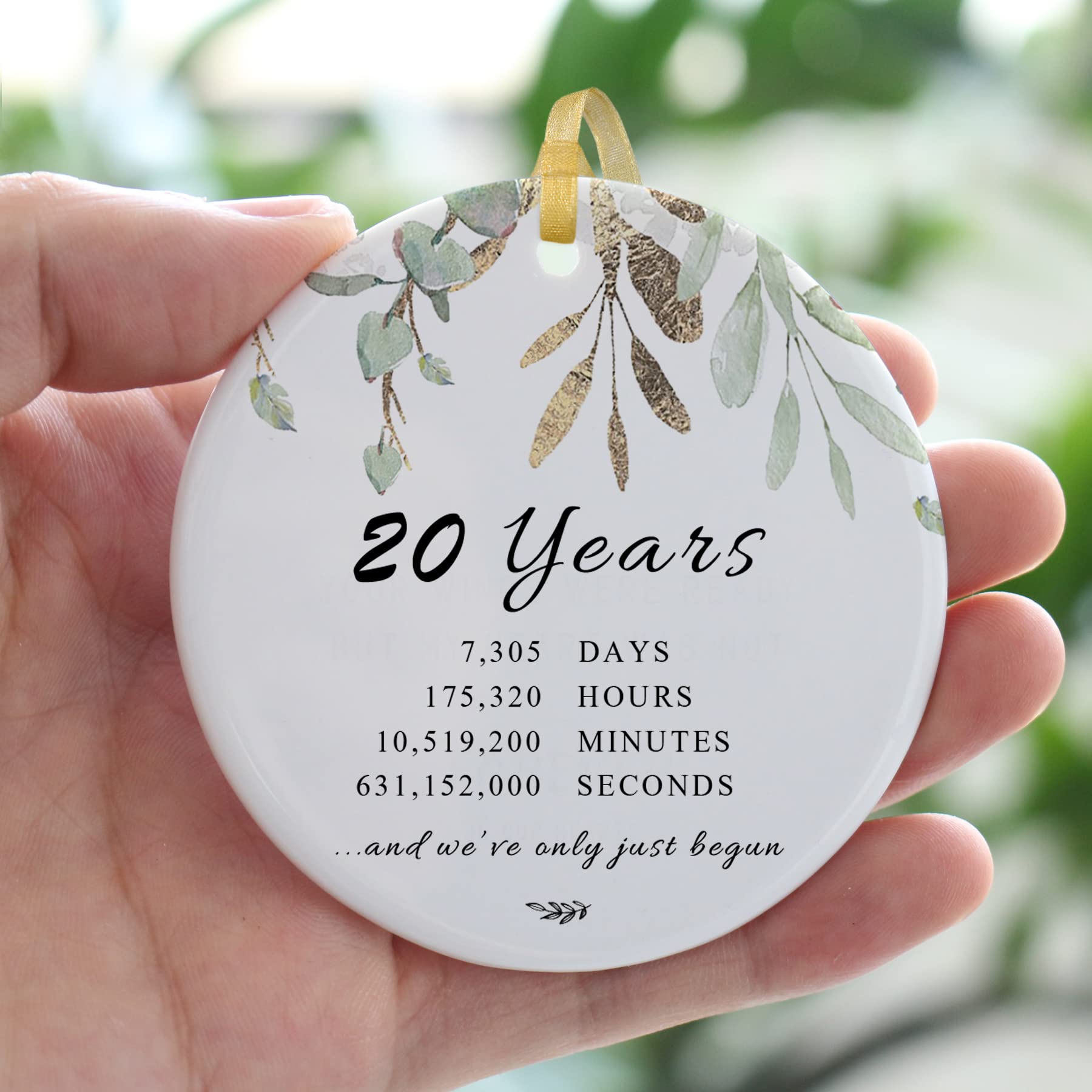 20th Anniversary Ornament for Couples - Home & Wedding Decor Gift