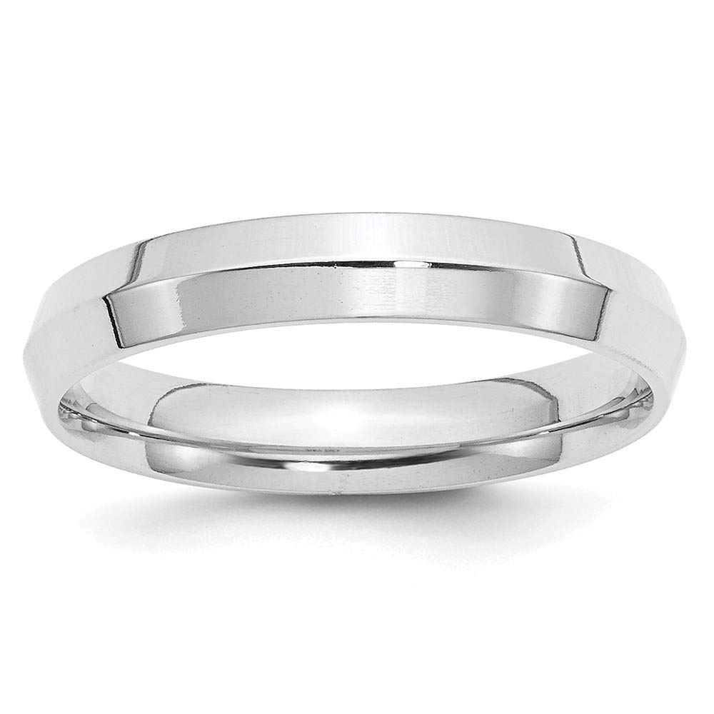 14K White Gold 4mm Knife Edge Comfort Fit Wedding Band Ring for Men - Classic Smooth Wedding Ring for Engagement, Anniversary & Everyday Wear
