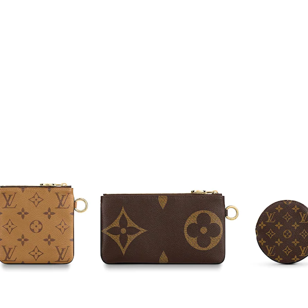 Louis Vuitton Trio Pouch Set - Genuine Leather Multi-Purpose Organizer for Wallet, Keys & Cosmetics | Perfect for Travel, Work & Everyday Use