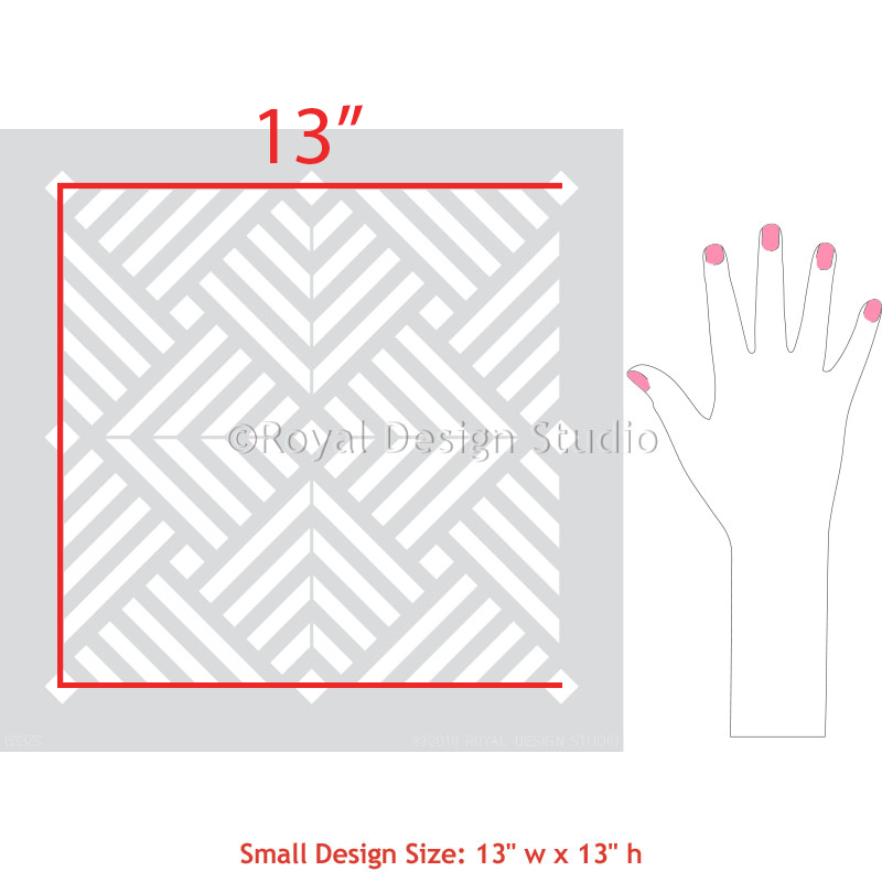 Decorative Illusion Tile Furniture Stencil for DIY Home Decor - Perfect for Wood, Walls & Craft Projects