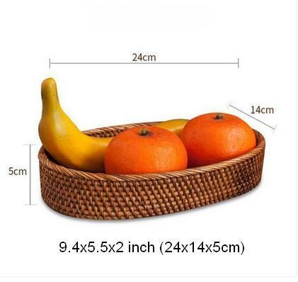 Handwoven Rattan Storage Basket - Small Woven Basket for Kitchen, Pantry & Home Organization | Eco-Friendly & Durable Storage Solution for Fruits, Vegetables & Household Items