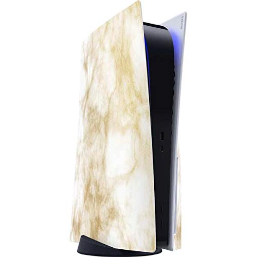Premium Gold & White Marble PS5 Console Skin | Custom Gaming Decal for PlayStation 5 | Durable Vinyl Wrap for Scratch Protection & Personalization | Perfect for Gamers & Home Entertainment Setup